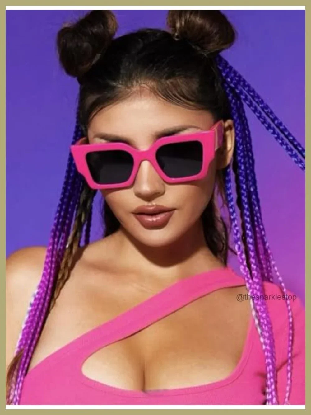 Oversized Square Sunglasses for Women UV400 Protection Plastic Frame